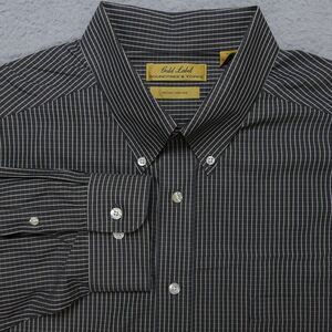 Roundtree Yorke Gold Label Mens 3x Brown Beige Button Down Shirt Long Sleeve